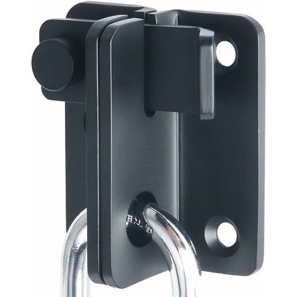 Sliding Door Lock Padlock Hasp Door Lock Latch Buckle Hook Anti-Theft, Stainless Steel Matte Black Finish, Ems3005-B.