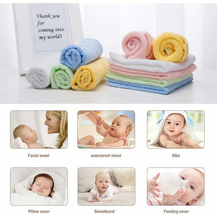 10 Pieces Baby Towels Hand Towels Bamboo Fiber Facial Wipes 25 Cm Kids Towels Multicolor Bath Towels Kitchen Towels.