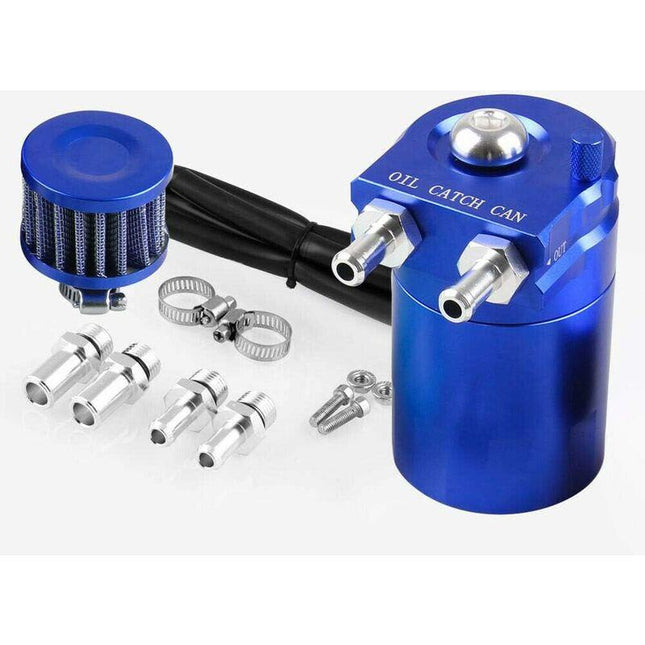 Universal Oil Catch Can, 300Ml Air Filter Breather Engine Separator Oil Tank Car Oil Catcher (Blue).