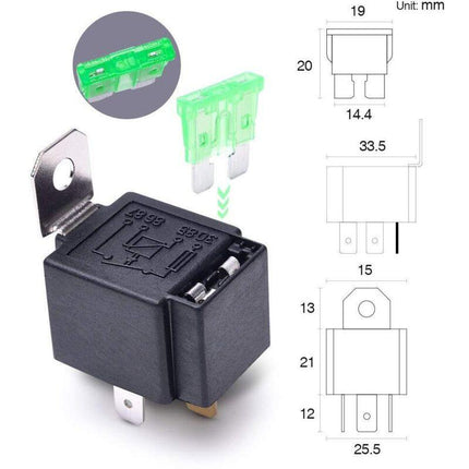 6 pcs 12V 30A Fuse Relay Switch Harness Ato/Atc Blade Fuse, 5 Pin Spst Automotive Electrical Relays With Heavy Duty 14.