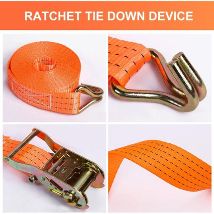 2 Pieces Ratchet Strap With Hooks, Length 6 M, Width 3.8 Mm, Ratchet Tie Down Strap, Tensioning Straps, Supporting A.