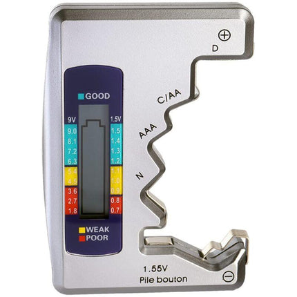 Universal Digital Battery Tester For Aaa Cdn 9V 1.5V Button Cell Mini Batteries.