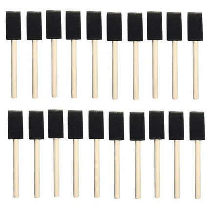 25 pcs Foam Sponges Paint Wooden Handle Flexible Poly Foam Brush Angled Brush For Acrylics Stains Varnishes Crafts Art.