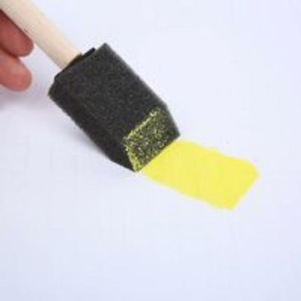 25 pcs Foam Sponges Paint Wooden Handle Flexible Poly Foam Brush Angled Brush For Acrylics Stains Varnishes Crafts Art.