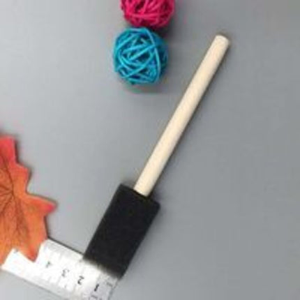 25 pcs Foam Sponges Paint Wooden Handle Flexible Poly Foam Brush Angled Brush For Acrylics Stains Varnishes Crafts Art.