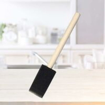 25 pcs Foam Sponges Paint Wooden Handle Flexible Poly Foam Brush Angled Brush For Acrylics Stains Varnishes Crafts Art.
