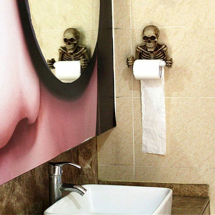 Toilet Paper Holder, Skeleton Toilet Paper ROll Decor, Spooky Halloween Decorations, Wall Mounted Toilet Paper Holder.