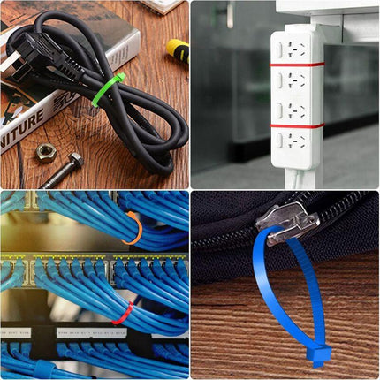 500 Pieces Colorful Plastic Cable Ties 200Mm X 2.8Mm Self-Locking Nylon Electrical Cable Ties For Gardening Cable.