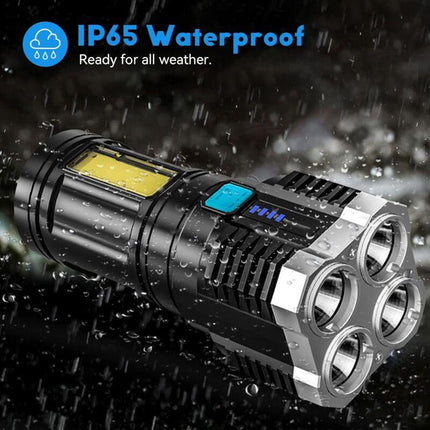 Super Bright LED Torches, Usb Rechargeable Torch With Side Light 4 Modes Cob Powerful Lumens For Outdoor Camping Torch.