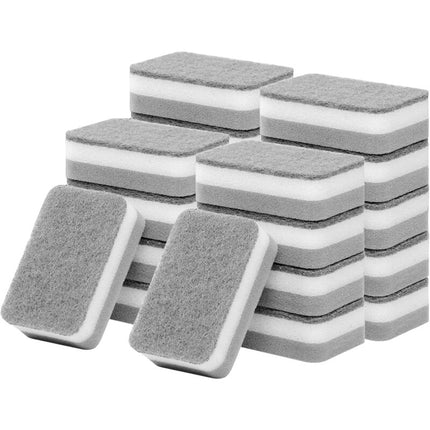 24 Pack Kitchen Cleaning Sponges Bulk, Non-Scratch Dish Sponges For Bathroom, Dishwashing, And Dishes - Gray.