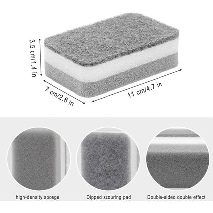 24 Pack Kitchen Cleaning Sponges Bulk, Non-Scratch Dish Sponges For Bathroom, Dishwashing, And Dishes - Gray.