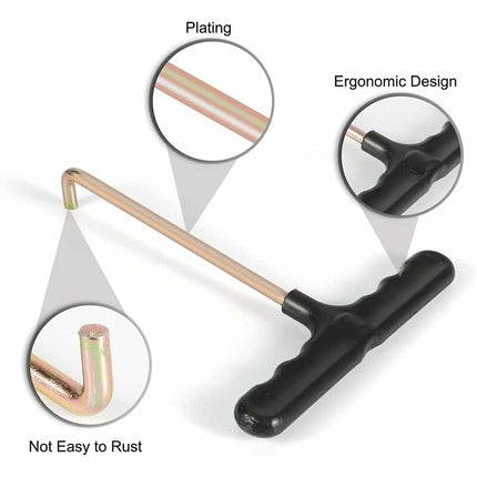 Trampoline Spring Pull Tool T-Hook, Trampoline Tools Metal Tent Stake Puller For T-Hook, Hand Tool T-Hook Adjustment.