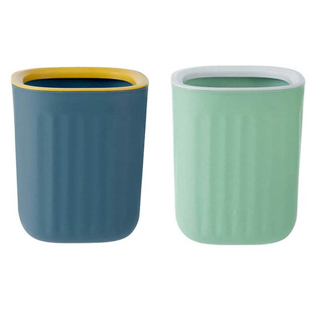 2 pcs 15X12.5Cm Small Desktop Trash Can Mini Trash Can Office Mini Trash Can Kitchen Small Trash Can For Home Living.