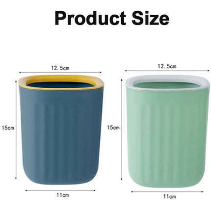 2 pcs 15X12.5Cm Small Desktop Trash Can Mini Trash Can Office Mini Trash Can Kitchen Small Trash Can For Home Living.