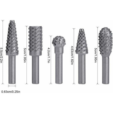 ROtary Burr Set Power Tools Wood Grinding Solid Steel Rasp Carbide Wood Carving Tool For Drill Bits For Polishing And.