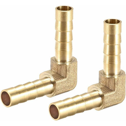 Map 2 pcs 6Mm Brass Barbed Hose Barb Fitting 90 Degree Elbow Tube Coupler.