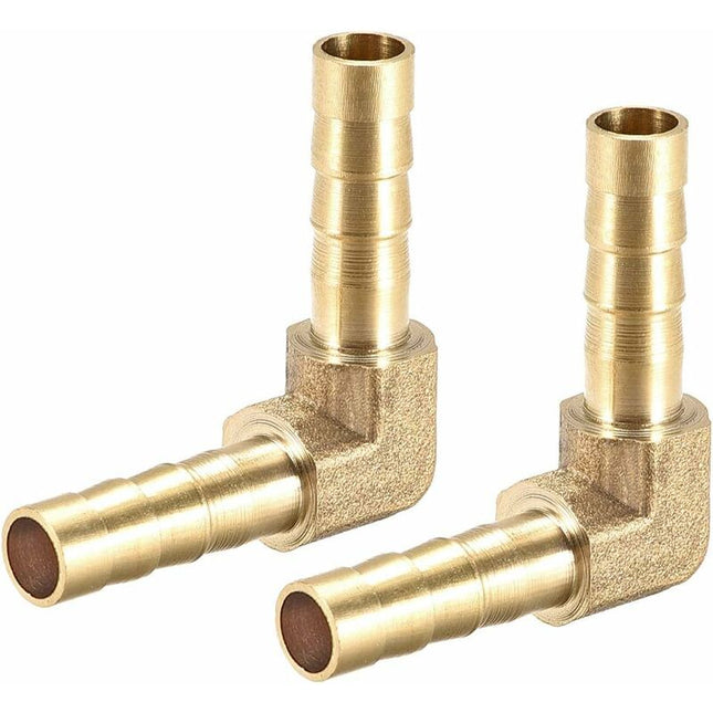 Map 2 pcs 6Mm Brass Barbed Hose Barb Fitting 90 Degree Elbow Tube Coupler.