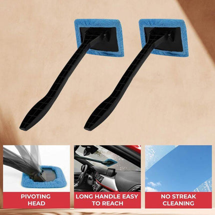 Interior Windshield Cleaner - Long Handle Car Windshield Cleaner Interior Windshield Cleaning Fog Moisture Removal -.