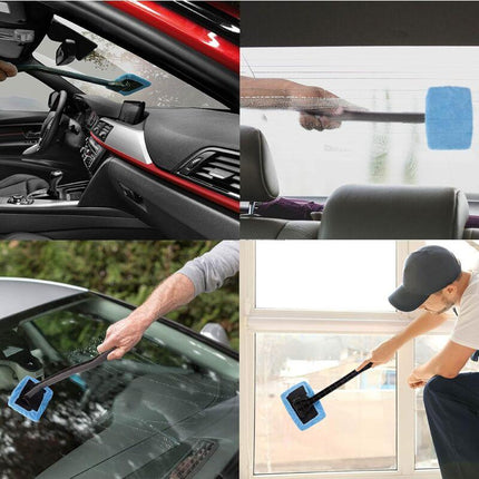 Interior Windshield Cleaner - Long Handle Car Windshield Cleaner Interior Windshield Cleaning Fog Moisture Removal -.