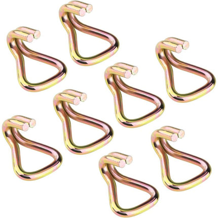 8X Heavy Duty Double J Hooks For Strap Maximum Breaking Strength 1000Kg.