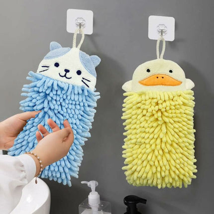 Cute Animal Hanging Hand Towel, Soft And Plush Microfiber Towel Quick Dry Absorbent Towels With Hanging Loop For.