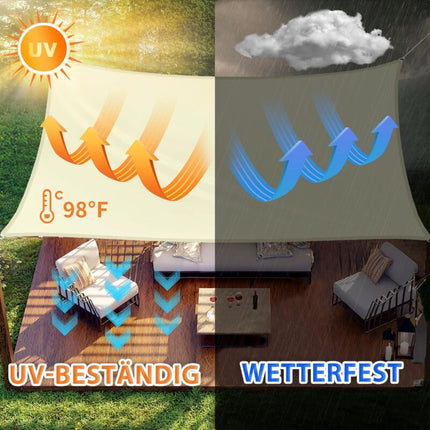 Sun Shade Sail Rectangular Sunshade, Water Repellent, Sunshade For Patio, Garden, Balcony, Polyester Fabric 300 X 400.