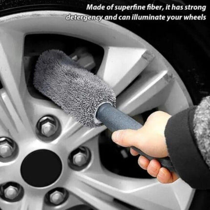 1 pcs Car Cleaning Brush Microfiber Wheel Brush Car Wash Detailing For Car Trunk Auto Brus Portable Motorcycle.