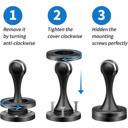 Magnetic Door Stop Brushed Stainless Steel Satin Nickel Black Floor Mounted For Bedroom Bathroom Kitchen Office.