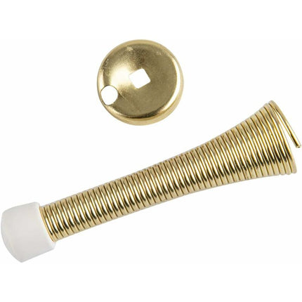 12 Pack Spring Door Stops - Polished Brass.