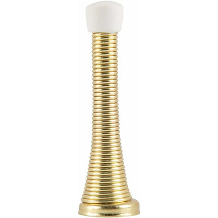 12 Pack Spring Door Stops - Polished Brass.
