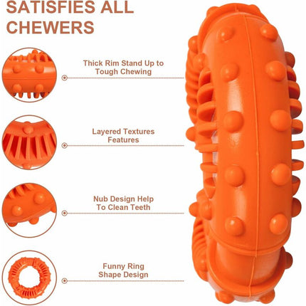 2 pcs Dog Chew Toys, Durable Rubber Ring Dog Toy, Dog Teeth Cleaning Toy For Large And Medium Dogs.