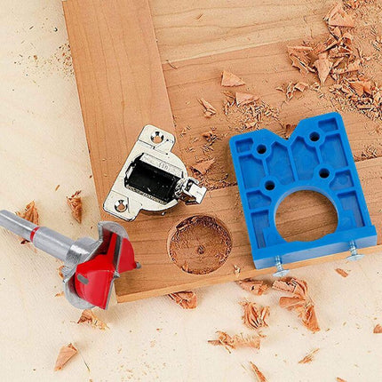1 pcs Hinge Jig Drill Bit Sets, Hole Locator Bits, Drilling Jig For Hinges (35Mm Hinge Drilling Jig + Drill Bit Set).