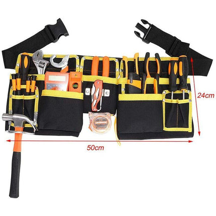 Tool Belt With 11 Pockets, Waterproof Oxford Fabric Tool Holder With Adjustable Straps, For Electricians, Carpenters,.