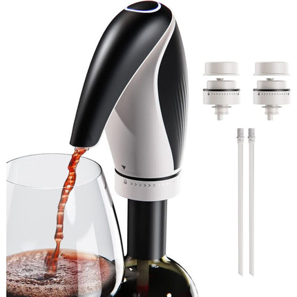 Electric Wine Aerator Pourer Rechargeable 3-In-1 Wine Decanter Dispenser Preserver Penguin Shape Gifts For Wine Lovers,.
