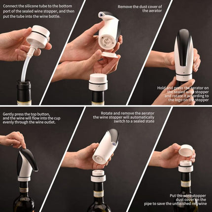 Electric Wine Aerator Pourer Rechargeable 3-In-1 Wine Decanter Dispenser Preserver Penguin Shape Gifts For Wine Lovers,.