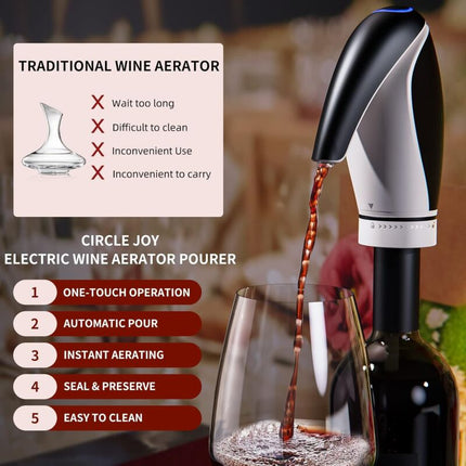 Electric Wine Aerator Pourer Rechargeable 3-In-1 Wine Decanter Dispenser Preserver Penguin Shape Gifts For Wine Lovers,.