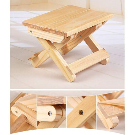 Solid Wood Folding Step Stool For Home, Play, Fishing, Garden, 24X19X17.8 Cm.