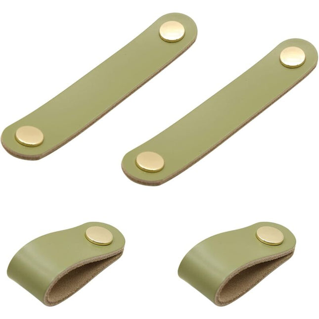 4 pcs Leather Handle Furniture Knobs Leather Handles Window Leather Door Knobs Wardrobe Door Knobs For Cabinets.