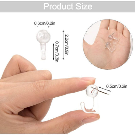 50 pcs Clear Push Pins Thumbtacks Hanging Hooks Plastic Wall Hooks For Cork Board Map Photos Calendar Home School.