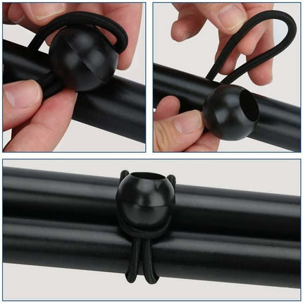 12 pcs Black Tarpaulin Bungees Balls Tarp Bungee Cord For Banner, Tarpaulins, Pavilions, Tents, Tent Bungee Hooks,.