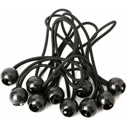 12 pcs Black Tarpaulin Bungees Balls Tarp Bungee Cord For Banner, Tarpaulins, Pavilions, Tents, Tent Bungee Hooks,.