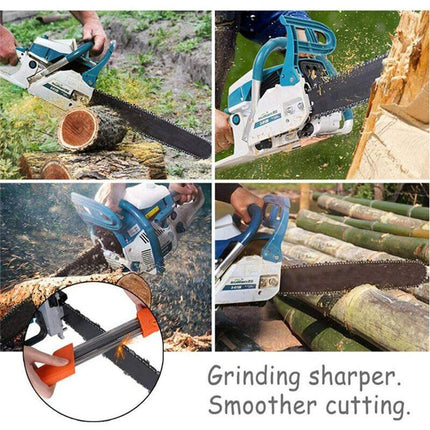 2 In 1 Easy File Chainsaw Chain Sharpener 3/8"/4.0Mm, Chainsaw Pitch Fast Teeth Sharpening Set With Handles, Fits All.