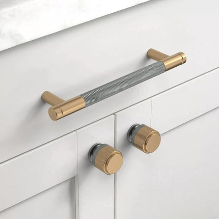 10 Pieces Kitchen Cabinet Handles Gray Gold 128Mm Gold Alloy Furniture Handles With Screws, For Desks, Drawers,.