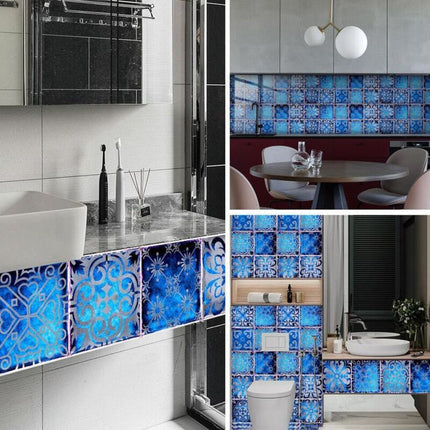 10 pcs Wall Tile Stickers Self Adhesive Tile Sticker Wallpaper For Kitchen Living ROom Bathroom Home Decor 20X20Cm.
