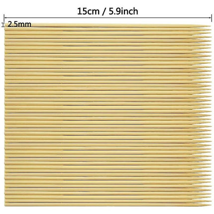 400 Wooden Bamboo Skewers Sticks For Bbq Fruit Chocolate Fondue Fountain 15Cm.