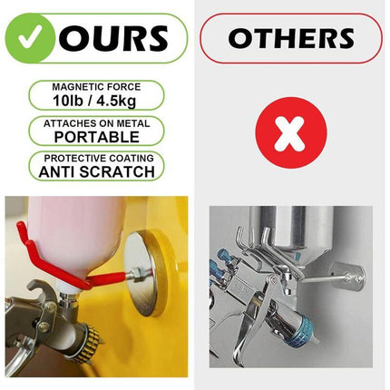 Paint Gun Holder With Magnetic Base, Paint Gun Accessories, Universal Holder On Shelves And Other Magnetic Surfaces,.
