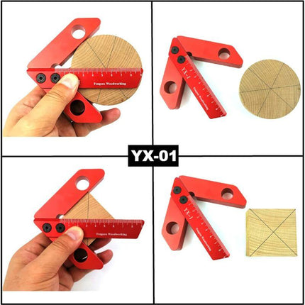 Woodworking Measuring Tool, Line Gauge Center, 45/90 Degree Right Angle Line Gauge Carpenter Ruler.