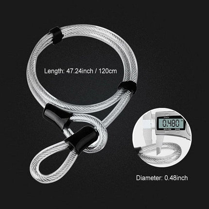Bicycle U-Lock + Steel Cable Lock With Bracket 2 In 1 Flexible U-Lock Steel Cable.