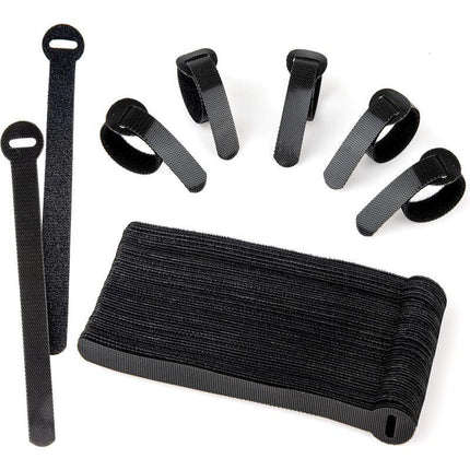 60 Pack Black Reusable Cable Ties Adjustable Hook And Loop Cable Management For Pc Cable Organizer Tv Office.