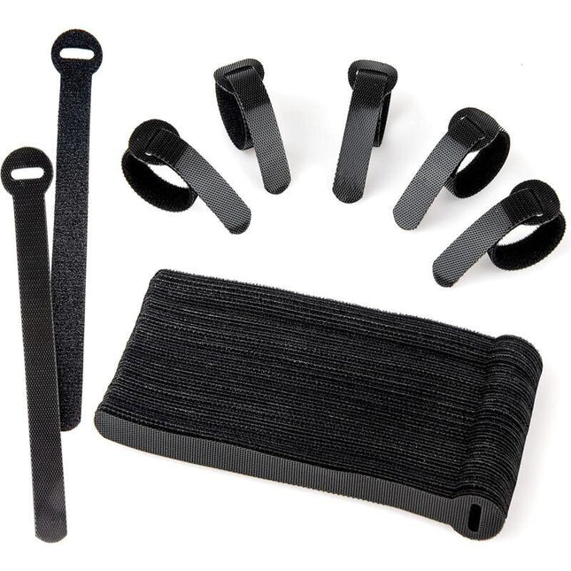 60 Pack Black Reusable Cable Ties Adjustable Hook And Loop Cable Management For Pc Cable Organizer Tv Office.